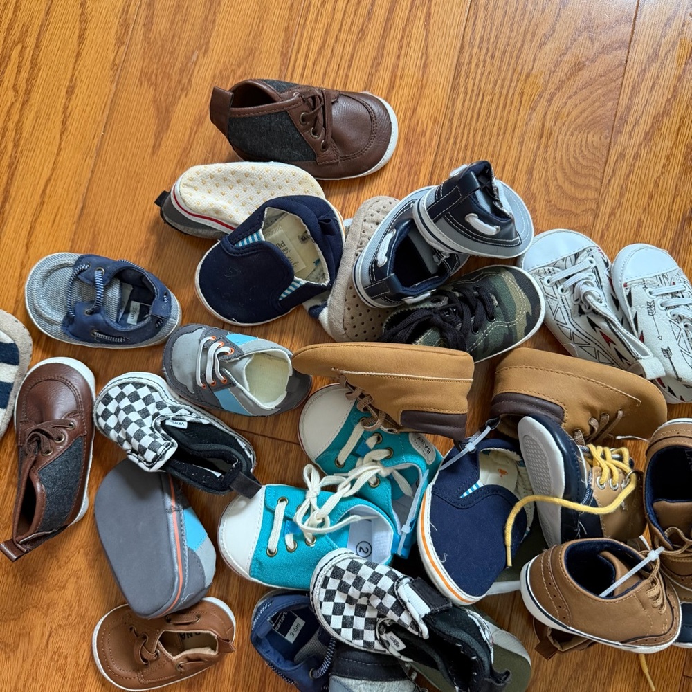 Huge lot baby boy kids Vans Kids Black & White Checkered Slip-On Sneakers shoes - Picture 6 of 7